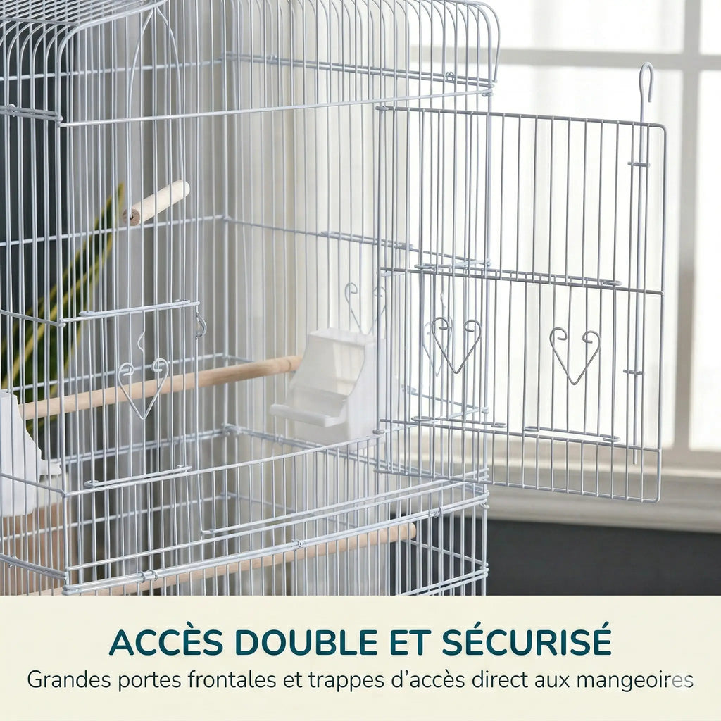 Cage Canari Blanche 47.5X36X91 cm