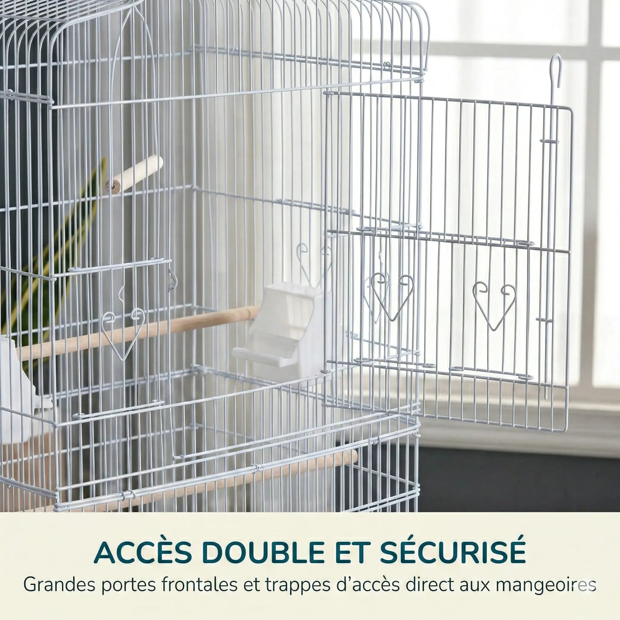 Cage Canari Blanche 47.5X36X91 cm