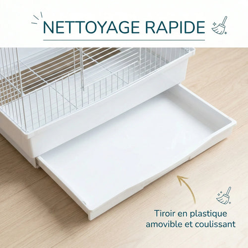 Cage Canari Blanche 47.5X36X91 cm